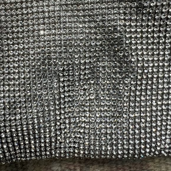 KARA Ssense White Crystal Mesh Crossbody Bag - Picture 4 of 5